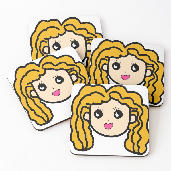 Item preview, Cute Blonde Girl Cartoon Face Illustration designed and sold by Teenidesign .