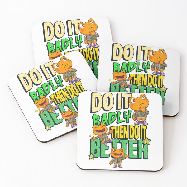 Item preview, Funny Orange Frog - Do It Badly Then Do It Better Quote designed and sold by Visual Dept..