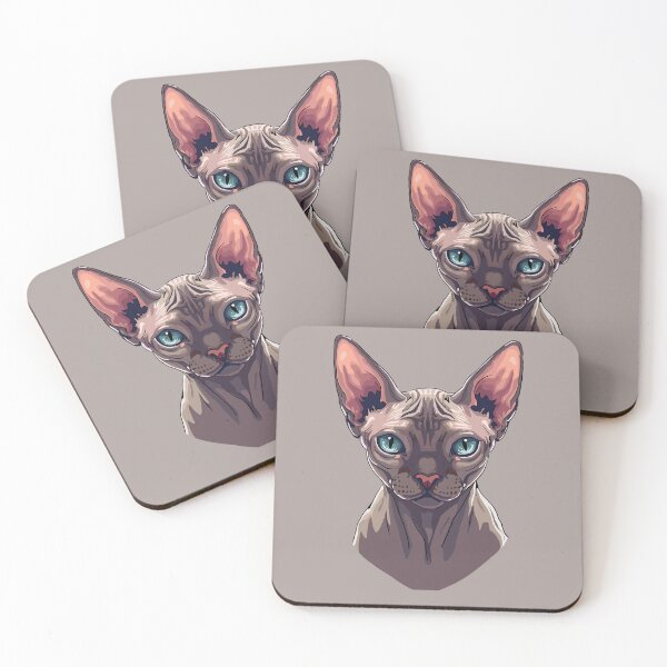 Item preview, Elegant Sphynx Cat Portrait | Stylish Hairless Cat Art designed and sold by MartynaKanik.