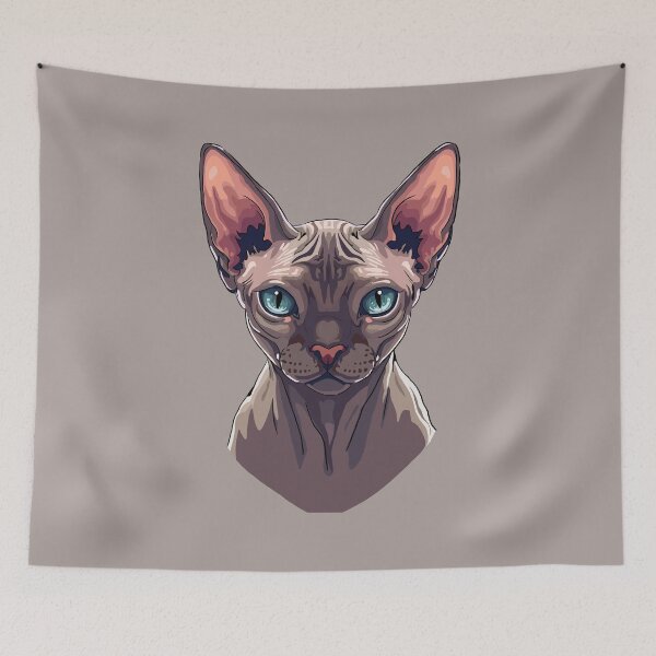 Item preview, Elegant Sphynx Cat Portrait | Stylish Hairless Cat Art designed and sold by MartynaKanik.