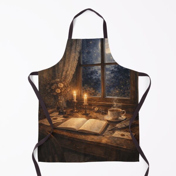Item preview, Night Writing Nook Letters – Moonlit Storybook Tea Art designed and sold by ArtFreshStudio.