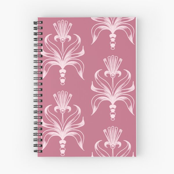 Item preview, Art deco mauve pink flowers designed and sold by KaroLeenaDesign.