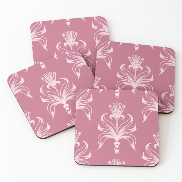 Item preview, Art deco mauve pink flowers designed and sold by KaroLeenaDesign.
