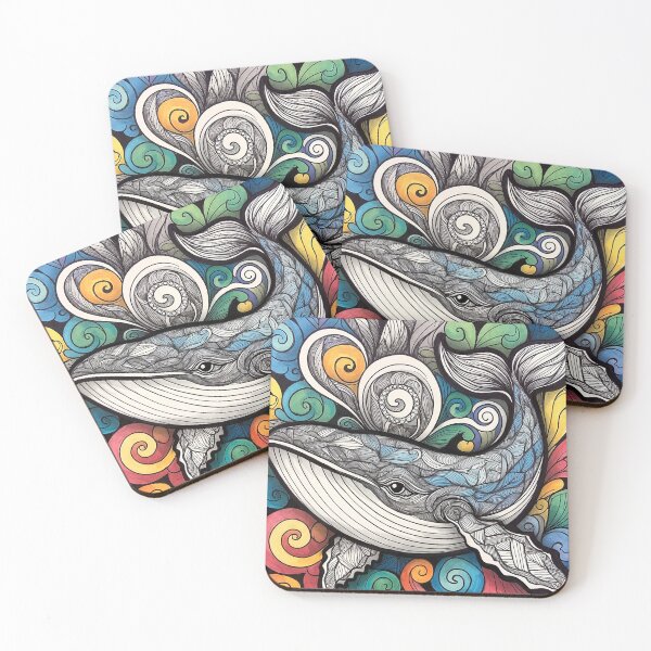 Item preview, Whale Wonders: Hand-Drawn Whales in Seamless Harmony   designed and sold by Vanich-Panich.