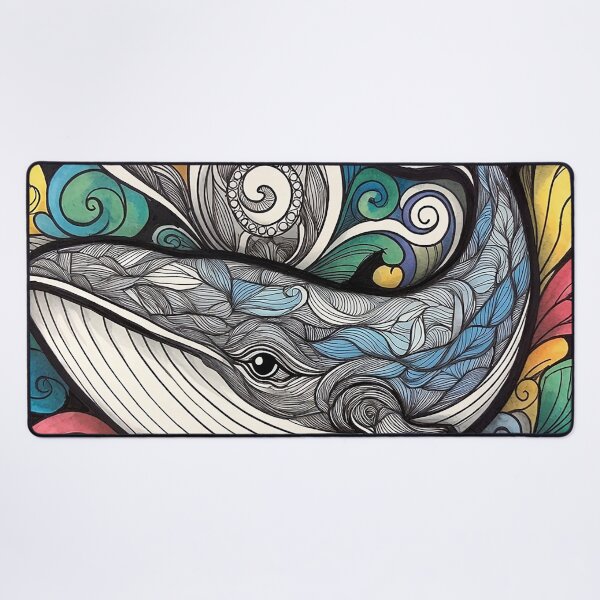 Item preview, Whale Wonders: Hand-Drawn Whales in Seamless Harmony designed and sold by Vanich-Panich.