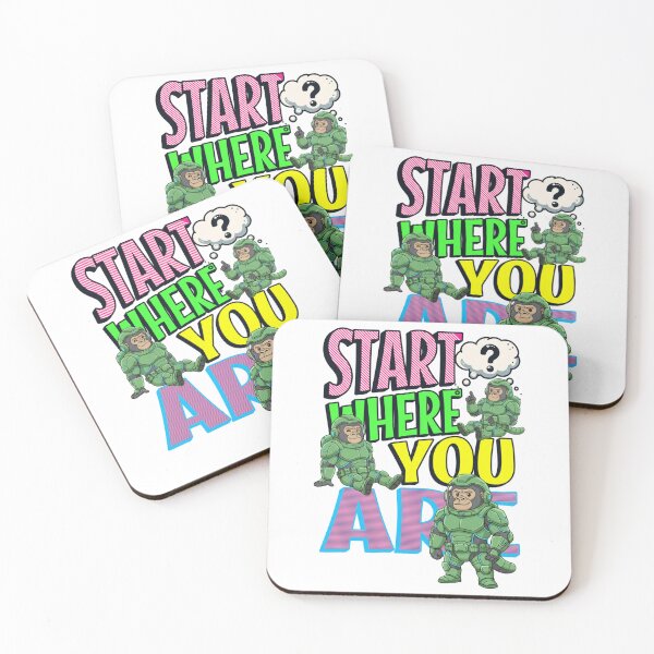 Item preview, Funny Space Monkey - Start Where You Are Quote designed and sold by Visual Dept..