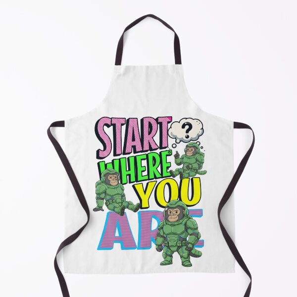 Item preview, Funny Space Monkey - Start Where You Are Quote designed and sold by Visual Dept..