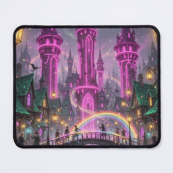 Item preview, Vibrant Enchanted Witch City Skyline designed and sold by Whispers of Light✨.