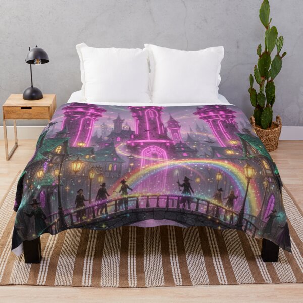 Item preview, Vibrant Enchanted Witch City Skyline designed and sold by Whispers of Light✨.