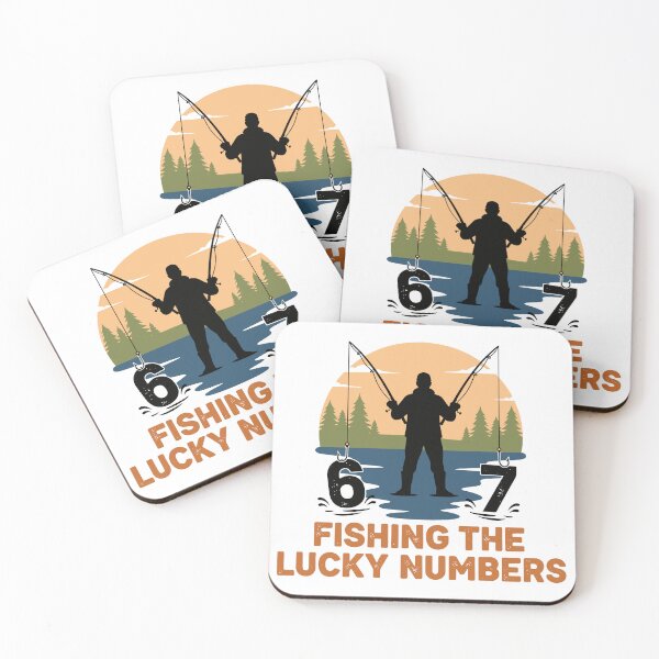 Item preview, Fishing The Lucky Numbers Six Seven designed and sold by CrispyMeowsart.