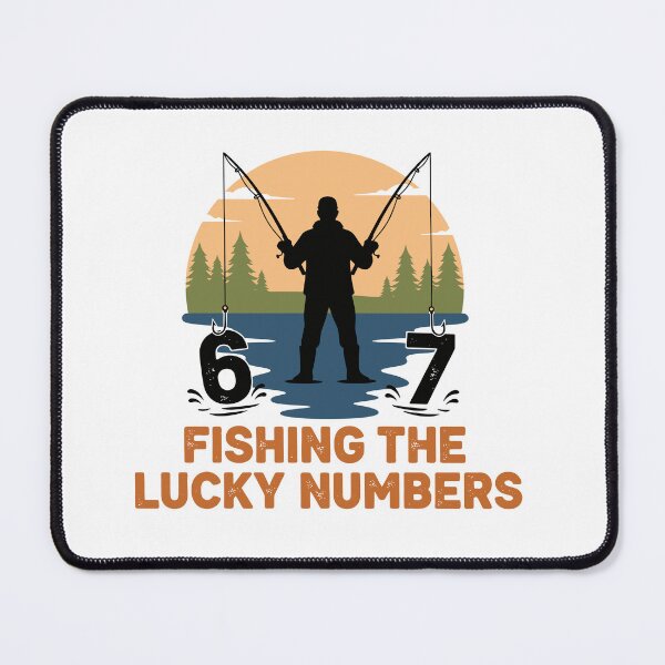 Item preview, Fishing The Lucky Numbers Six Seven designed and sold by CrispyMeowsart.