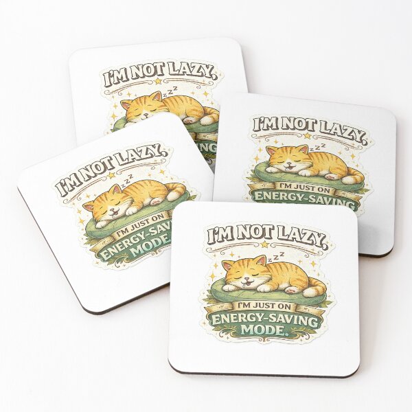 Item preview, I’m Not Lazy, I’m Just on Energy-Saving Mode – Cute Funny Cat Quote designed and sold by MujernDesignArt.