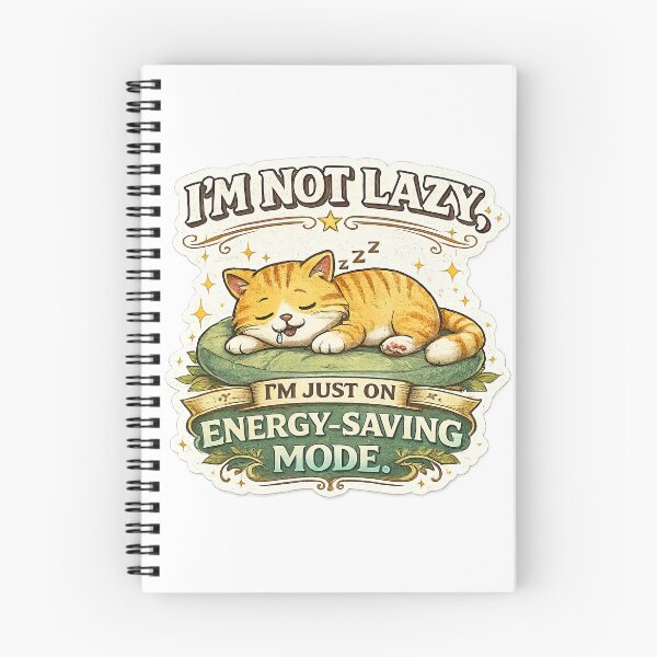 Item preview, I’m Not Lazy, I’m Just on Energy-Saving Mode – Cute Funny Cat Quote designed and sold by MujernDesignArt.
