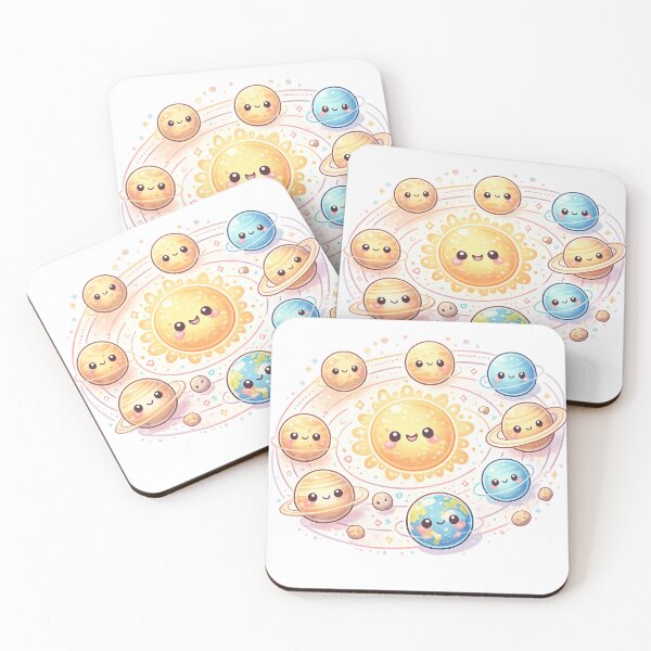 Item preview, Kawaii Solar System – Cute Smiling Planets Cartoon Design designed and sold by JordanInk Studio.