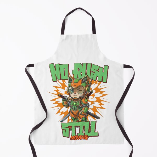 Item preview, Cyberpunk Mecha Cat - No Rush Still Moving Quote designed and sold by Visual Dept..