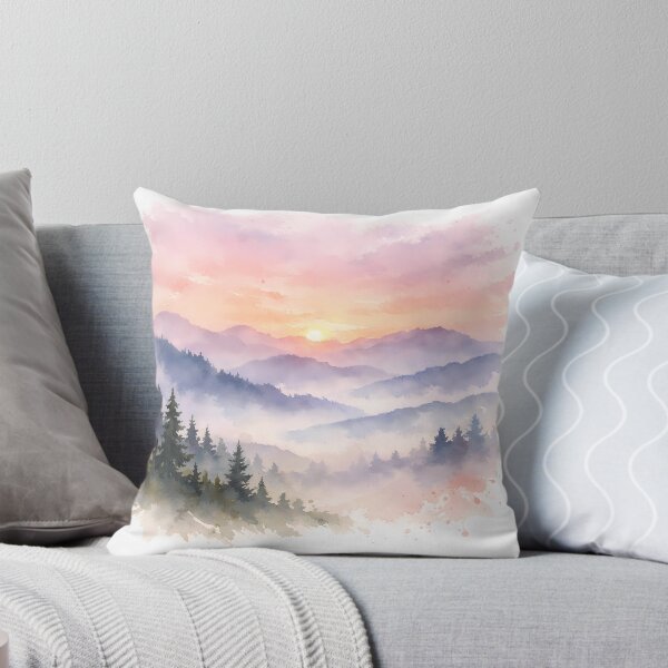 Item preview, Highland Haze: Misty Mountain Sunset designed and sold by Ayshopcog.