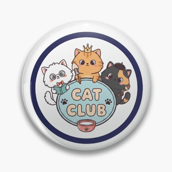 Item preview, The Cat Club: Cute Retro Kitten Badge by GRIEZ designed and sold by griez.