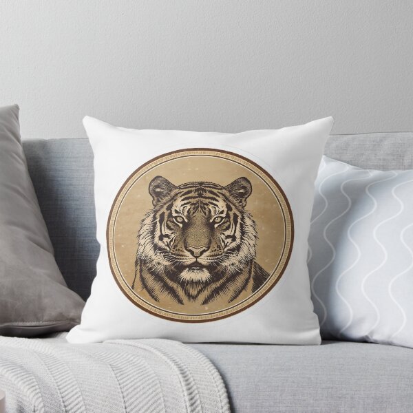 Item preview, Vintage Tiger Emblem – Majestic Wildlife Engraving Art designed and sold by Kavya Art.