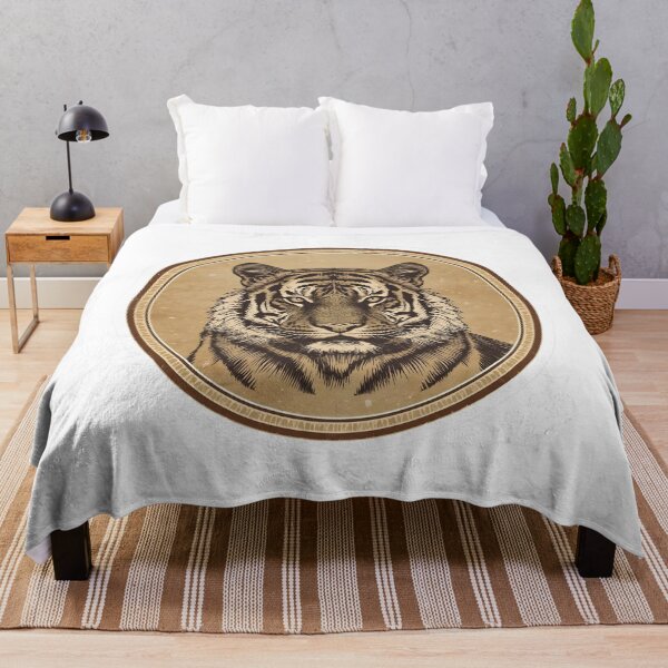 Item preview, Vintage Tiger Emblem – Majestic Wildlife Engraving Art designed and sold by Kavya Art.