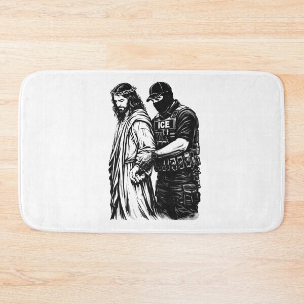 Item preview, Jesus Arrested by ICE - Abolish ICE Protest Art - Anti-ICE Political Illustration - Justice for Renee Good & Alex Pretti designed and sold by BrainBubbleArt.