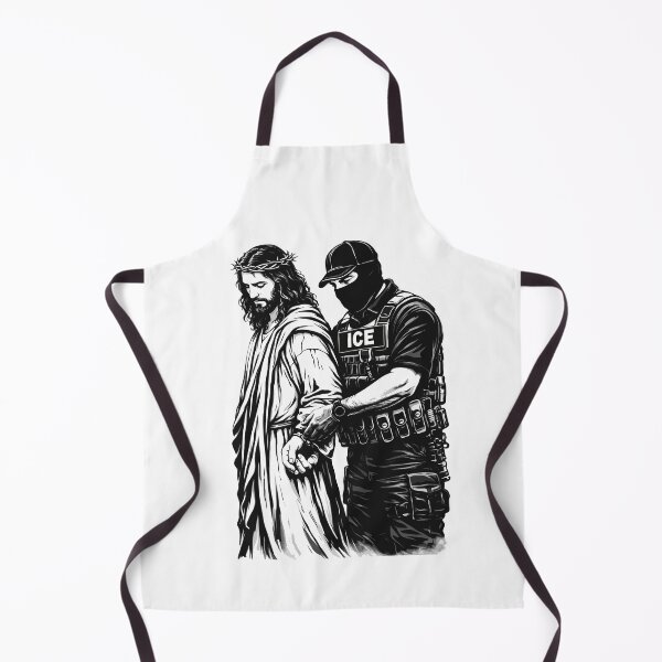 Item preview, Jesus Arrested by ICE - Abolish ICE Protest Art - Anti-ICE Political Illustration - Justice for Renee Good & Alex Pretti designed and sold by BrainBubbleArt.