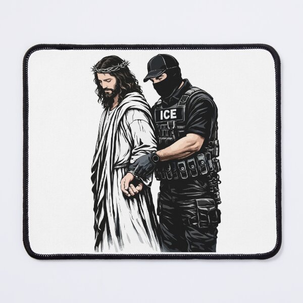 Item preview, Jesus Arrested by ICE – Anti-ICE Protest Art Depicting Modern Persecution and Immigration Injustice designed and sold by BrainBubbleArt.