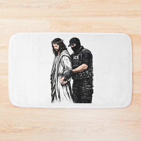 Item preview, Jesus Arrested by ICE – Anti-ICE Protest Art Depicting Modern Persecution and Immigration Injustice designed and sold by BrainBubbleArt.