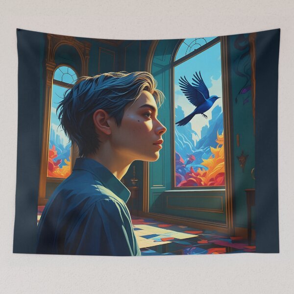 Item preview, Visual rhythm: A bird, a window, and your style designed and sold by KunstGeist.
