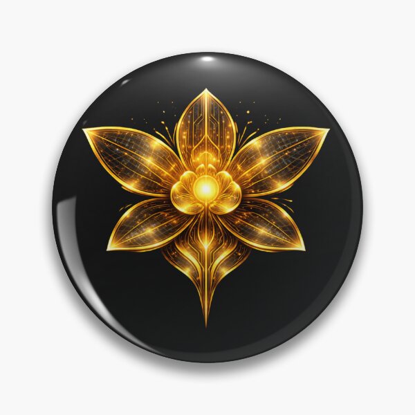 Item preview, Aurora Orchid – Futuristic golden orchid with glow (Sci-Fi Botanical Design) designed and sold by slinsish.