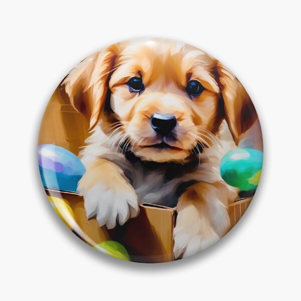 Item preview, Cute puppy with Easter eggs designed and sold by Island Art Studios.