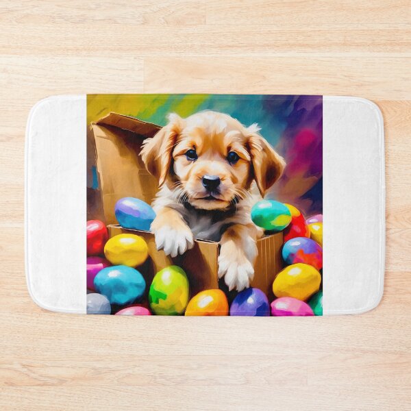 Item preview, Cute puppy with Easter eggs designed and sold by Island Art Studios.