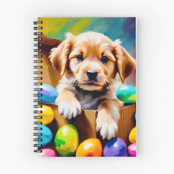 Item preview, Cute puppy with Easter eggs designed and sold by Island Art Studios.