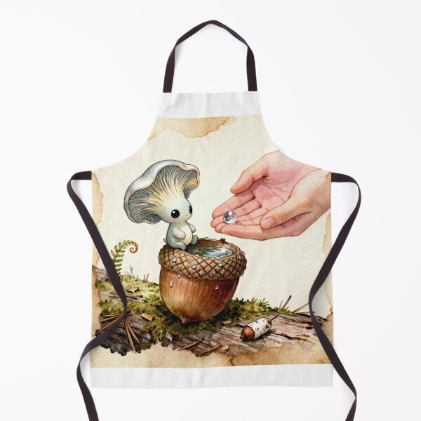 Item preview, Mushroom Folk Dewdrop - Cottagecore Forest Art designed and sold by PictorialWhimsy.