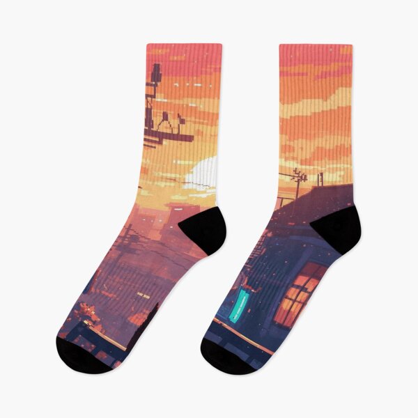 Item preview, Sunset Cat in Pixels designed and sold by Miguel123.