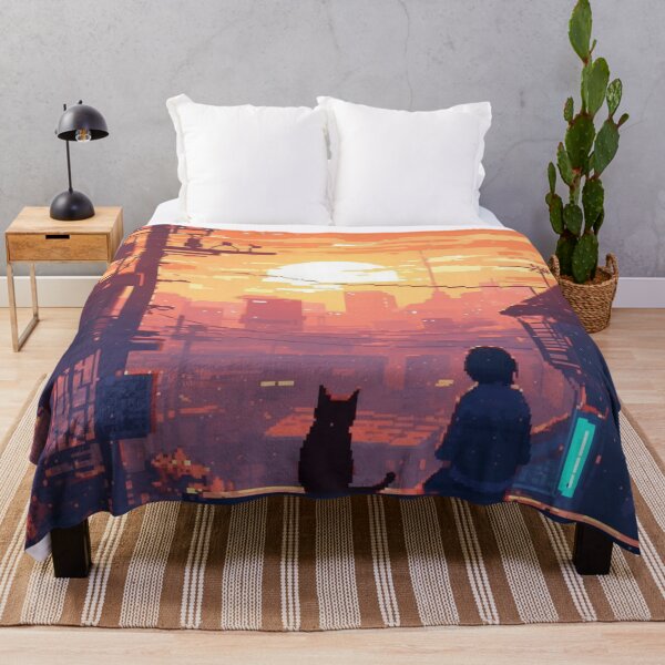 Item preview, Sunset Cat in Pixels designed and sold by Miguel123.