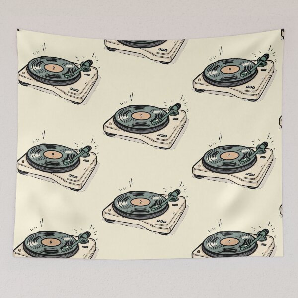 Item preview, Vintage Turntable | Retro Vinyl Record Player Illustration designed and sold by MartynaKanik.