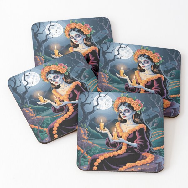 Item preview, Day of the Dead Goddess – La Catrina Moonlit Illustration designed and sold by myforestfog.