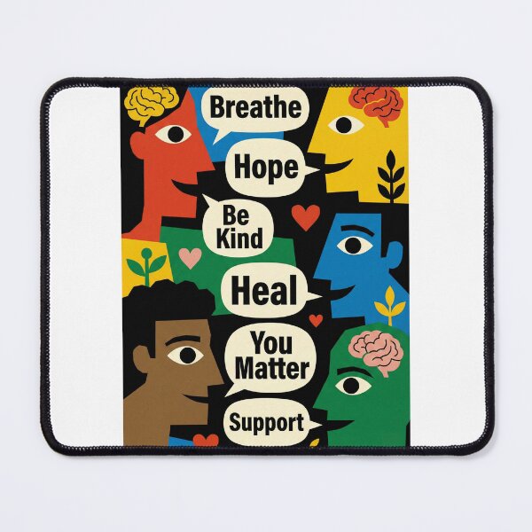 Item preview, Positive Affirmations Mental Health Support Retro Faces Art designed and sold by ZyricZyric.