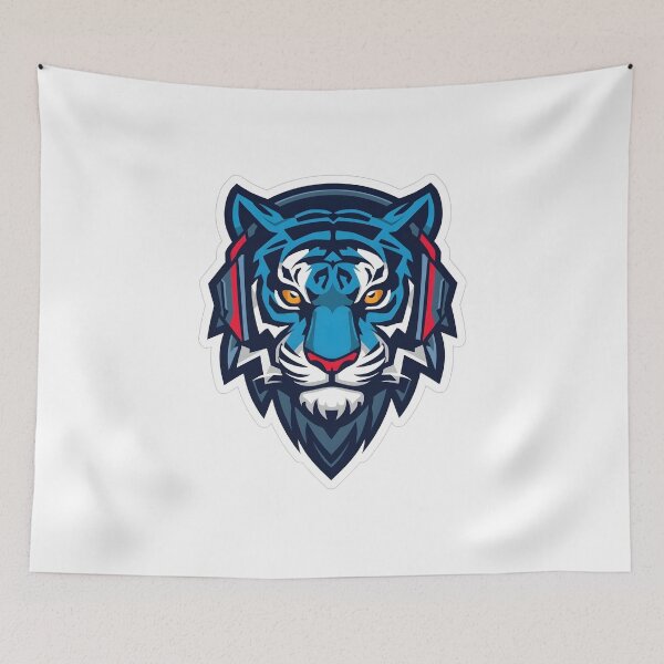 Item preview, Neon Blue Tiger Esports Mascot Logo designed and sold by Kavya Art.