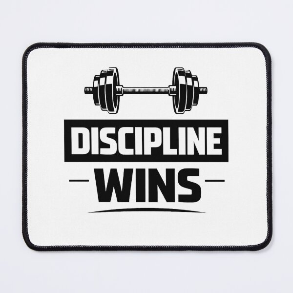 Item preview, Discipline Wins – Bold Barbell Gym Motivation Design designed and sold by RelateAndTee.