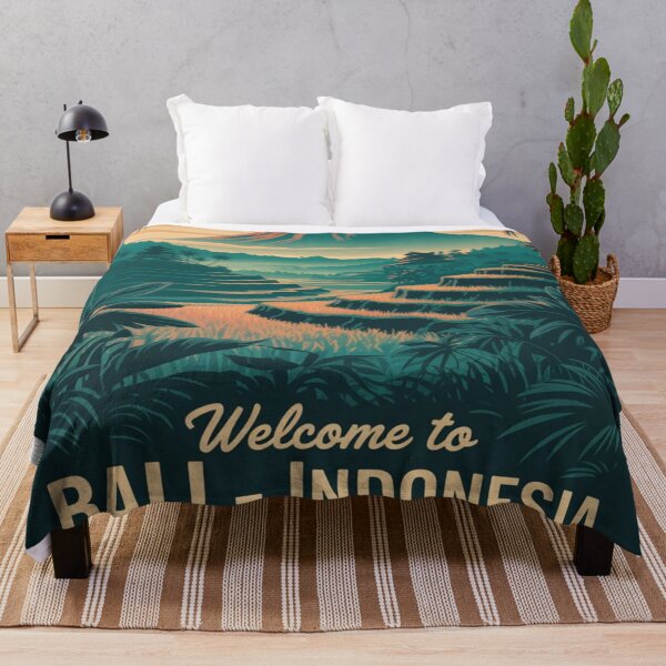 Item preview, Bali Indonesia Vintage Travel Poster – Rice Terrace Sunset Wall Art – Tropical Landscape Retro Print designed and sold by Timeless Design.