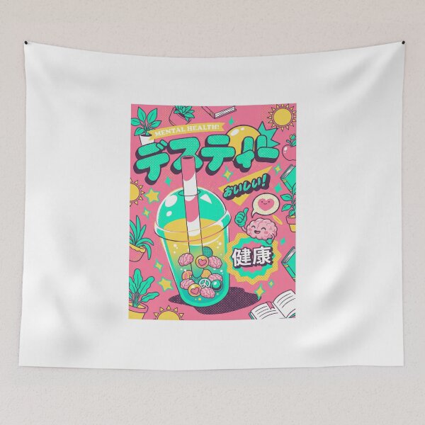 Item preview, Kawaii Mental Health Boba Tea | Japanese Anime Style Self Care Art designed and sold by ZyricZyric.