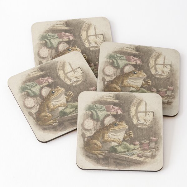 Item preview, Sewing Toad Cottagecore - Cozy Craft Frog Art designed and sold by PictorialWhimsy.