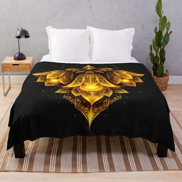 Item preview, Bellflower — “Resonance Chamber” – Golden bellflower in a sci-fi mandala look designed and sold by slinsish.