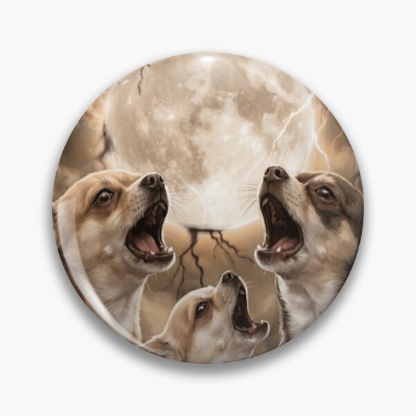 Item preview, Three Chihuahuas Howling Under Full Moon Storm designed and sold by SkeletonsDanger.