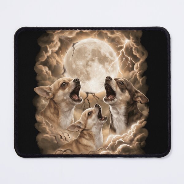 Item preview, Three Chihuahuas Howling Under Full Moon Storm designed and sold by SkeletonsDanger.