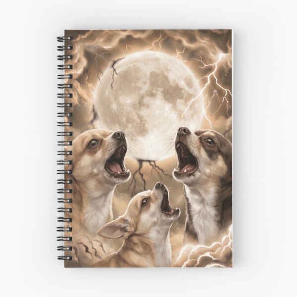 Item preview, Three Chihuahuas Howling Under Full Moon Storm designed and sold by SkeletonsDanger.