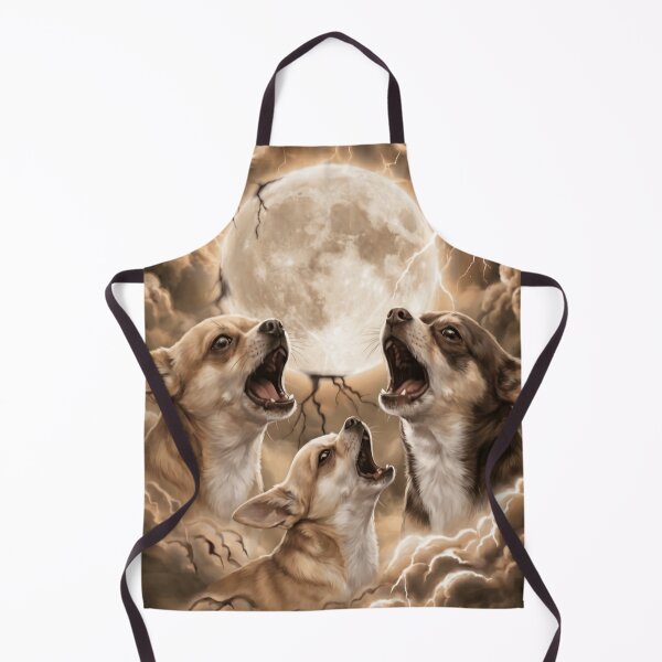 Item preview, Three Chihuahuas Howling Under Full Moon Storm designed and sold by SkeletonsDanger.
