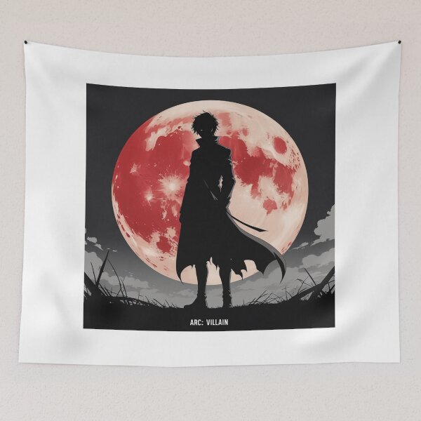 Item preview, Anime Villain Arc – Red Moon Silhouette Manga Aesthetic Graphic Tee designed and sold by Ctrlr.