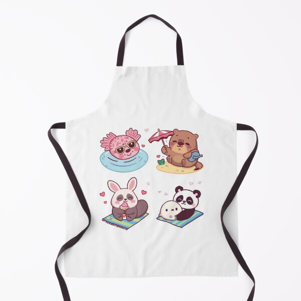 Item preview, Cute Beach Animals – Kawaii Axolotl Capybara Otter Sticker designed and sold by Ashley critters.